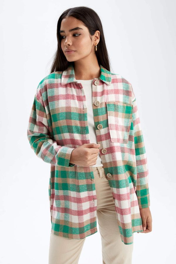 DEFACTO DEFACTO Relax Fit Plaid Long Sleeve Tunic