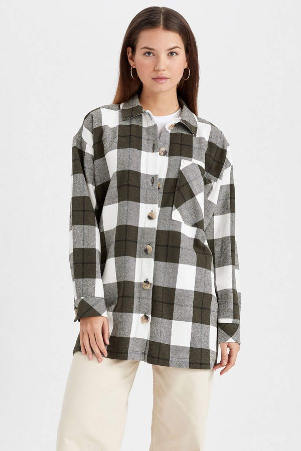 DEFACTO DEFACTO Relax Fit Plaid Long Sleeve Woven Tunic