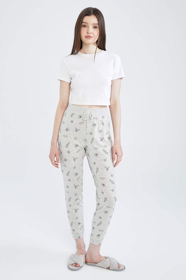 DEFACTO DEFACTO Relax Fit Printed Cotton Knitted Bottoms