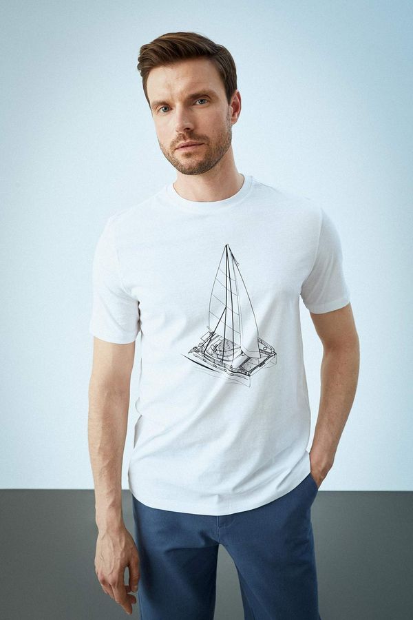 DEFACTO DEFACTO Relax Fit Short Sleeve Sailboat Print T-Shirt