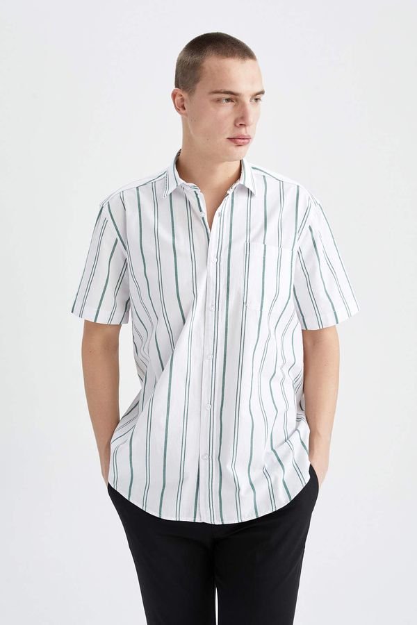 DEFACTO DEFACTO Relax Fit Shorts Sleeve Striped Shirt