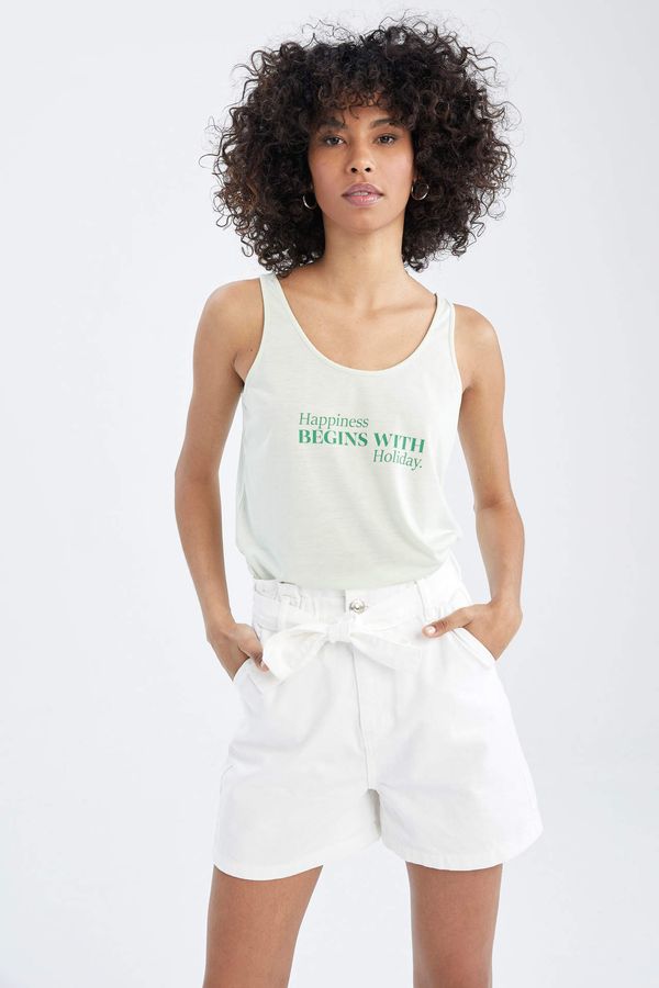 DEFACTO DEFACTO Relax Fit Sleeveless Slogan Print Vest