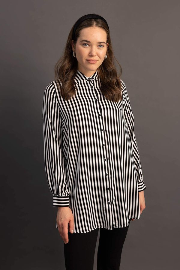 DEFACTO DEFACTO Relax Fit Striped Viscose Shirt Tunic