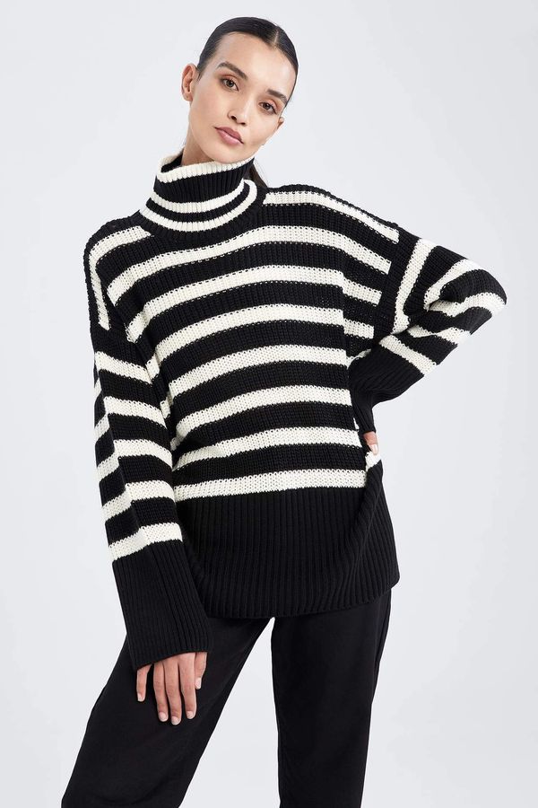 DEFACTO DEFACTO Relax Fit Turtleneck Thessaloniki Fabric Pullover