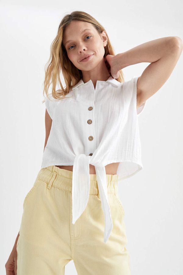 DEFACTO DEFACTO Relaxed Fit Sleeveless Shirt With Front Knot