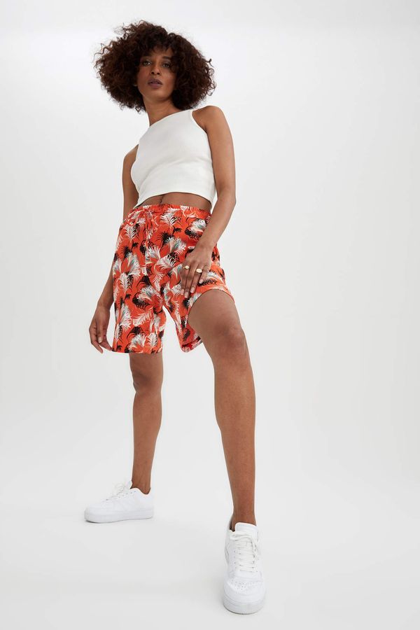DEFACTO DEFACTO Relaxed Fit Tropical Patterned Bermuda Shorts With Pockets