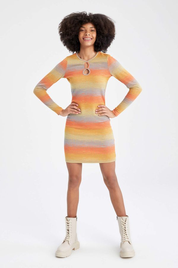 DEFACTO DEFACTO Short Sleeve Colour Block Mini Dress