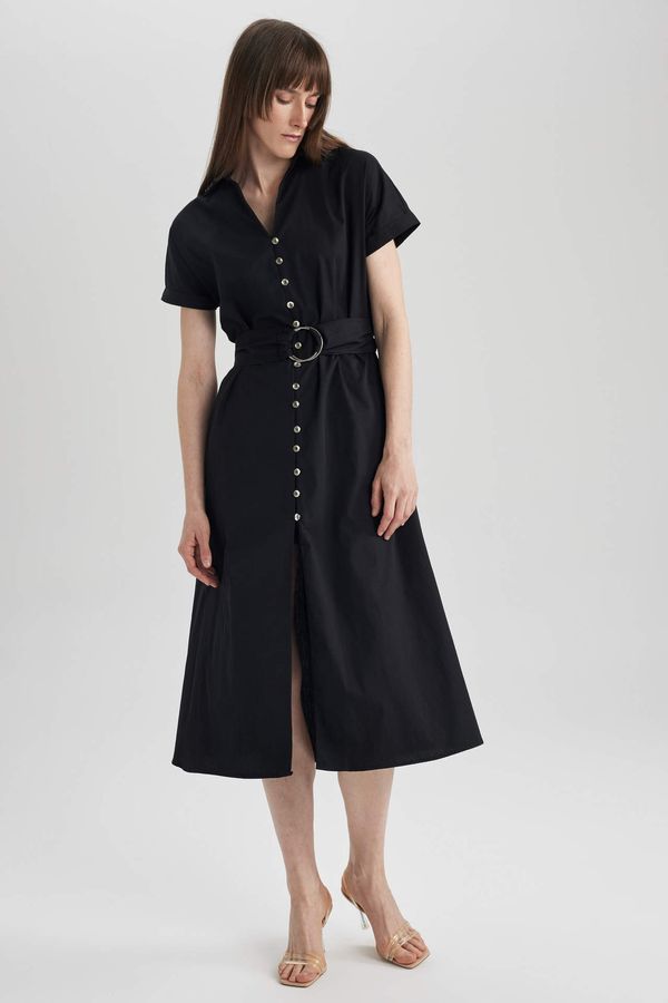 DEFACTO DEFACTO Short Sleeve Midi Woven Dress