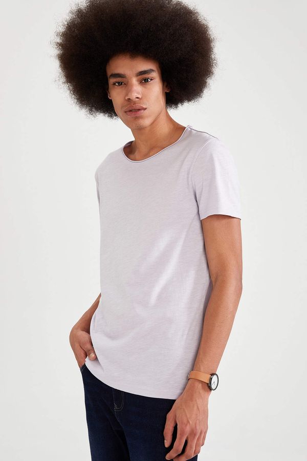 DEFACTO DEFACTO Short-Sleeved Slim Fit Crew Neck Plain T-Shirt