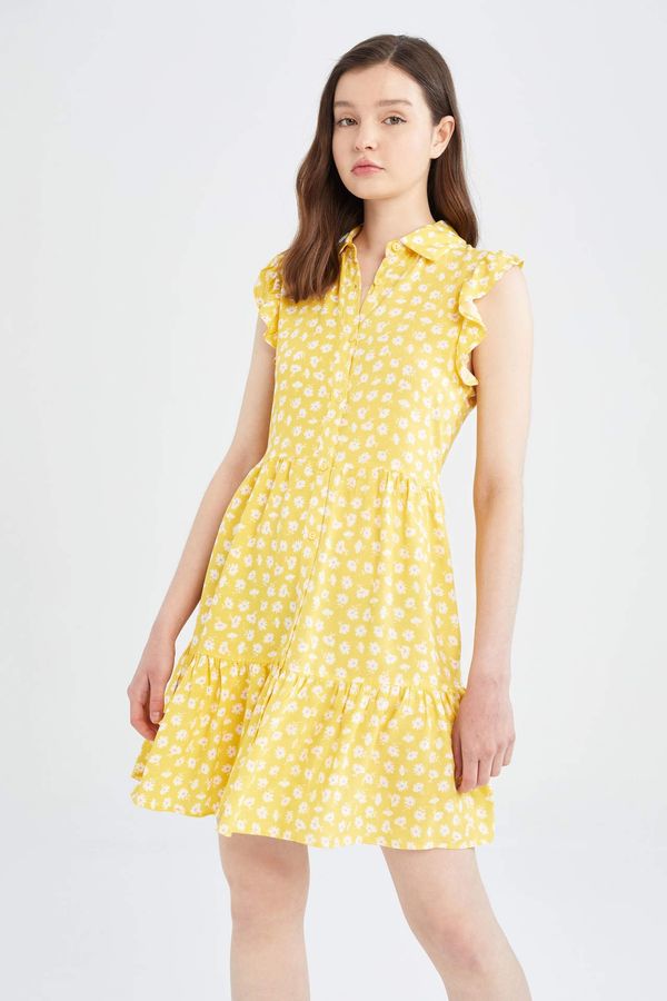 DEFACTO DEFACTO Sleeveless Colour Block Polka Dot Print Mini Dress