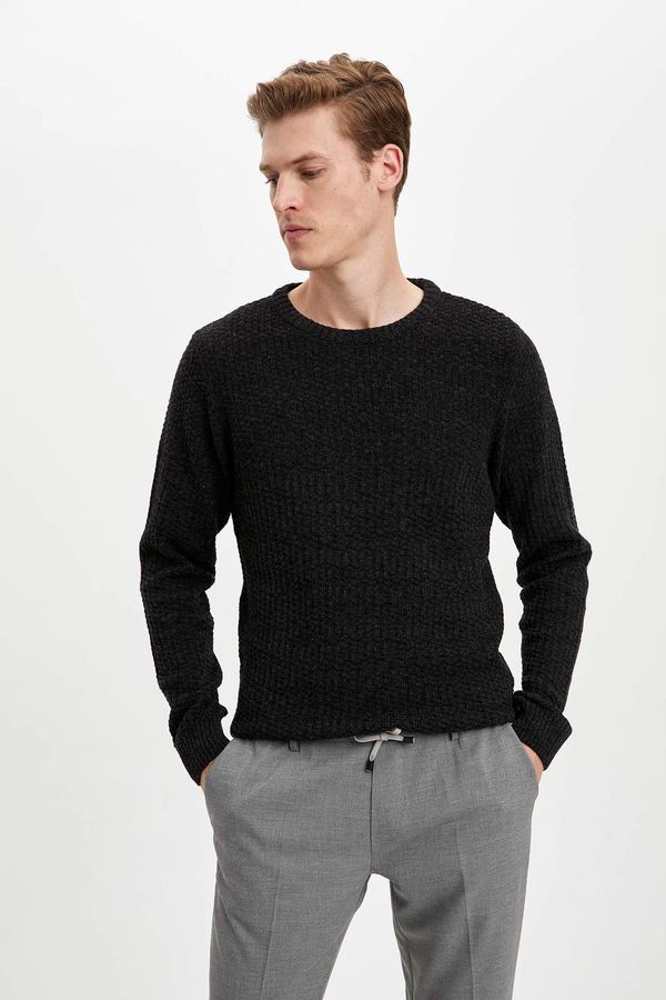 DEFACTO DEFACTO Slim Fit Crew Neck Long Sleeve Tricot Pullover