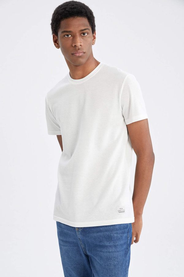 DEFACTO DEFACTO Slim Fit Crew Neck Textured Basic Short Sleeve T-Shirt