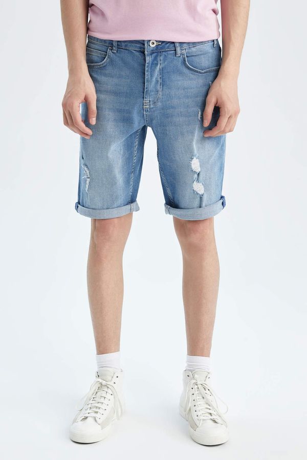 DEFACTO DEFACTO Slim Fit Distressed Midi Short