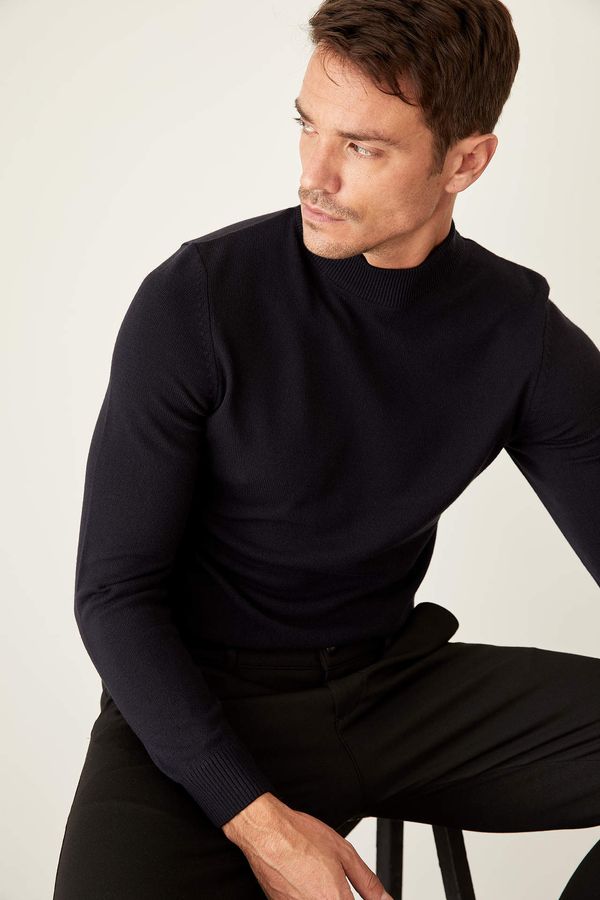 DEFACTO DEFACTO Slim Fit Half Turtle Neck Long Sleeve Tricot Pullover