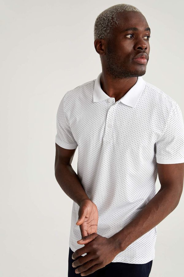 DEFACTO DEFACTO Slim Fit Patterned Short Sleeve Polo Shirt