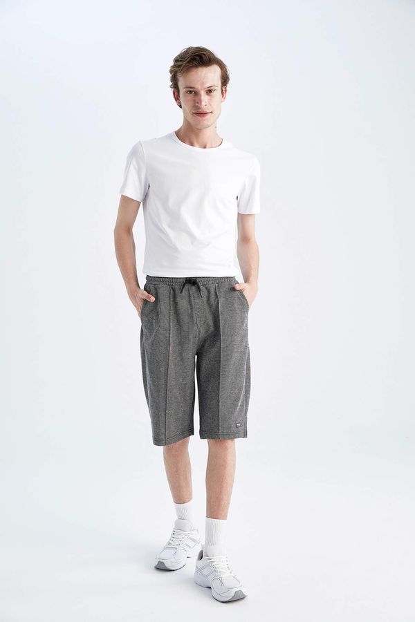 DEFACTO DEFACTO Slim Fit Pocket Detailed Sweatshirt Fabric Reversible Long Shorts