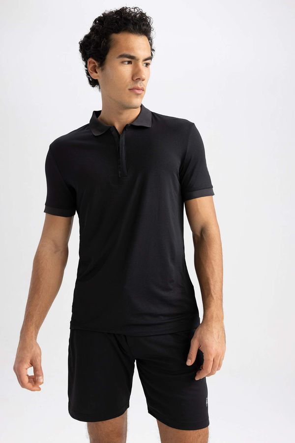 DEFACTO DEFACTO Slim Fit Polo Collar Tulle Polo T-Shirt