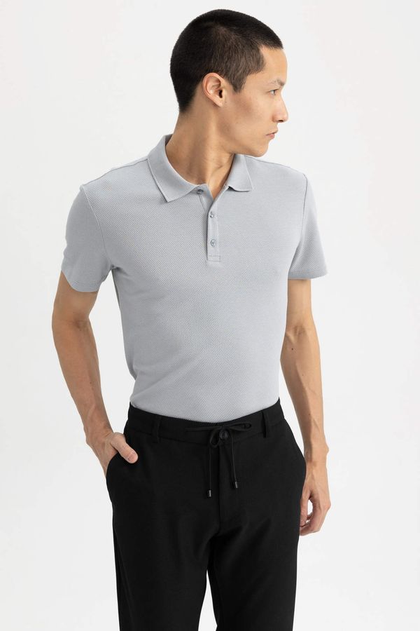 DEFACTO DEFACTO Slim Fit Polo Neck Basic Short Sleeve T-Shirt