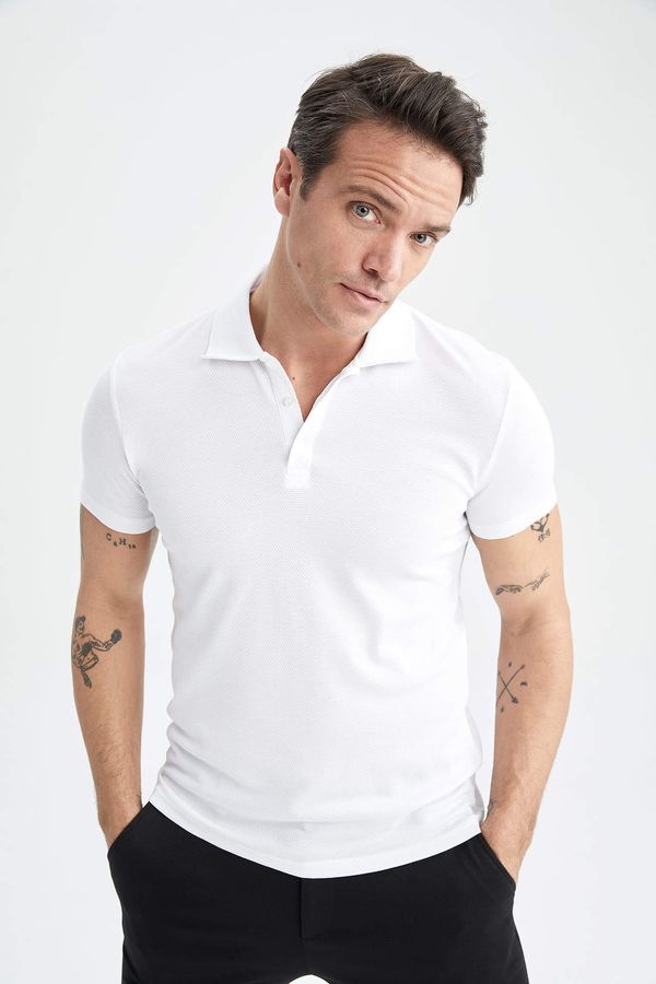DEFACTO DEFACTO Slim Fit Polo Neck Basic Short Sleeve T-Shirt