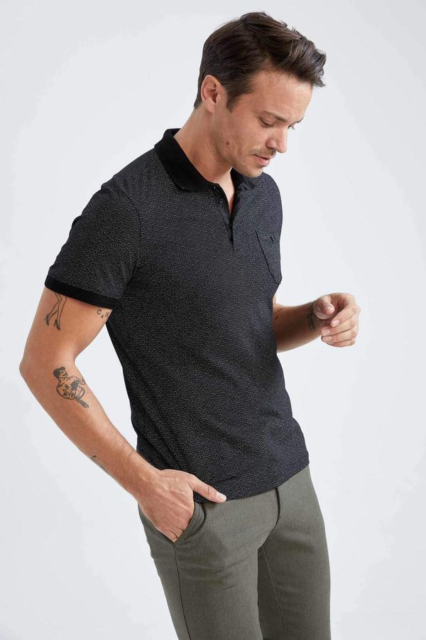 DEFACTO DEFACTO Slim Fit Polo Neck Combed Cotton T-Shirt
