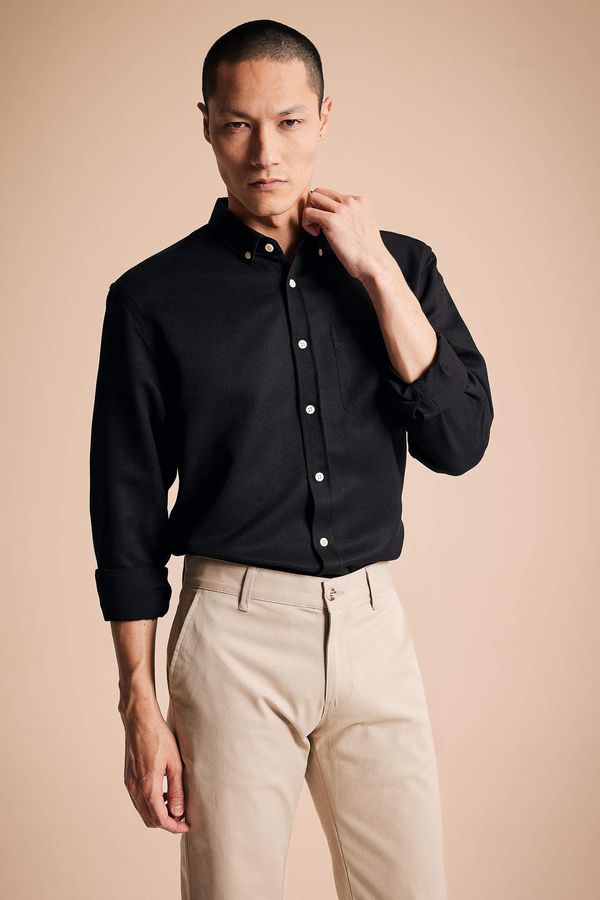 DEFACTO DEFACTO Slim Fit Polo Neck Long Sleeve Shirt