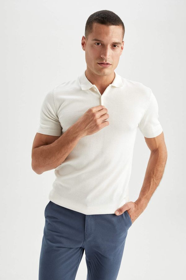 DEFACTO DEFACTO Slim Fit Polo Neck Short Sleeve Knitwear T-Shirt