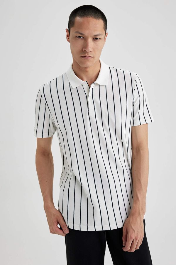 DEFACTO DEFACTO Slim Fit Polo Neck Striped T-Shirt