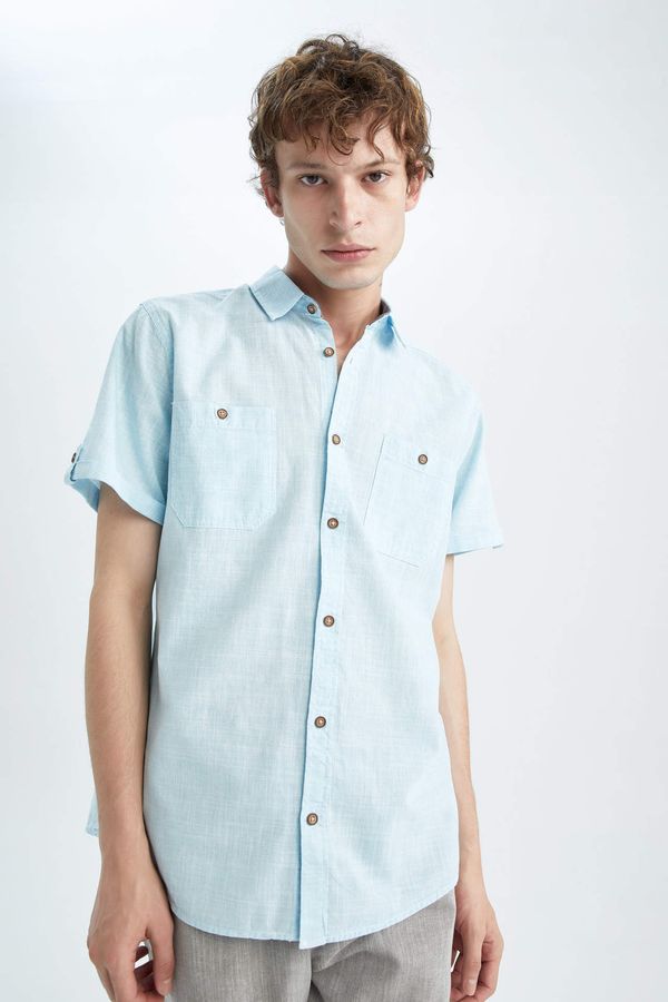 DEFACTO DEFACTO Slim Fit Poplin Short Sleeve Shirt