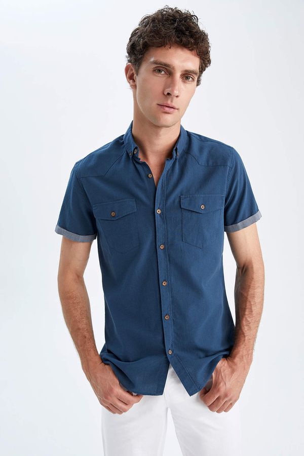 DEFACTO DEFACTO Slim Fit Poplin Short Sleeve Shirt