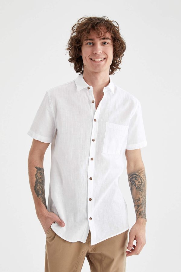 DEFACTO DEFACTO Slim Fit Short Sleeve One Side Pocket Shirt