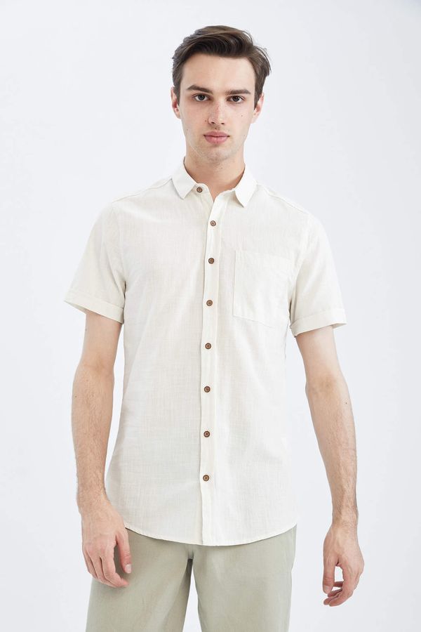 DEFACTO DEFACTO Slim Fit Short Sleeve One Side Pocket Shirt