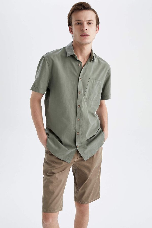 DEFACTO DEFACTO Slim Fit Short Sleeve One Side Pocket Shirt