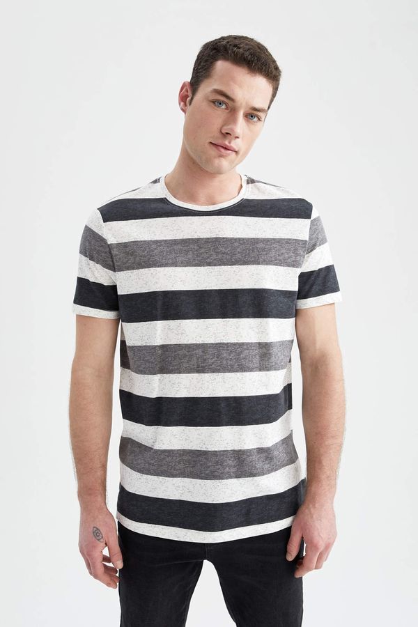 DEFACTO DEFACTO Slim Fit Short Sleeve Striped T-Shirt