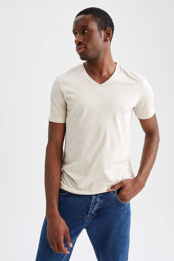 DEFACTO DEFACTO Slim Fit V Neck Short Sleeve T-Shirt