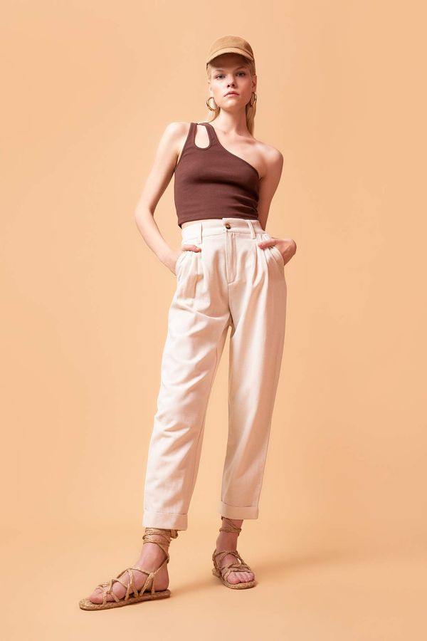 DEFACTO DEFACTO Slouchy Fit High Waisted Ankle Chinos
