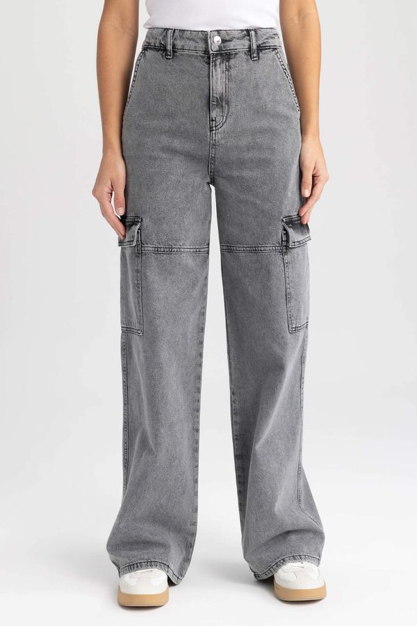 DEFACTO DEFACTO Straight Fit Cargo Jean Long Trousers