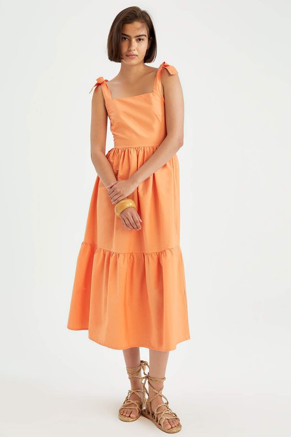 DEFACTO DEFACTO Strap Poplin Midi Dress