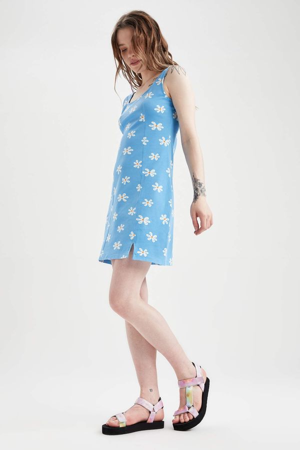 DEFACTO DEFACTO Strappy Floral Printed Mini Dress