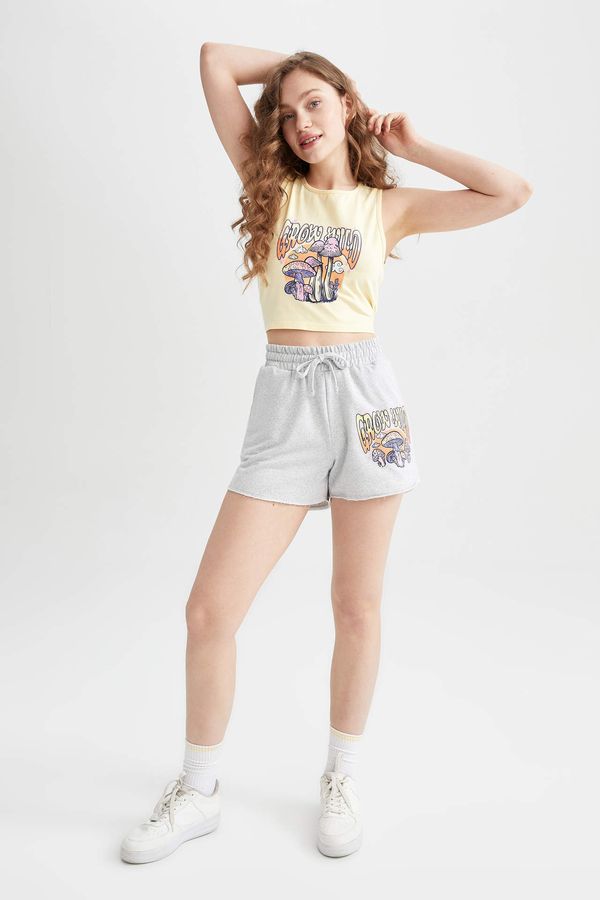 DEFACTO DEFACTO Tie Waist Printed Mini Short