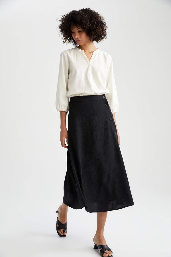 DEFACTO DEFACTO Traditional A-Line Normal Waist Button Midi Skirt
