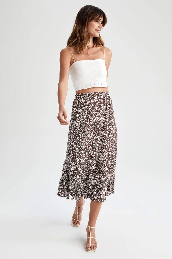 DEFACTO DEFACTO Traditional Normal Waist Floral Patterned Midi Skirt