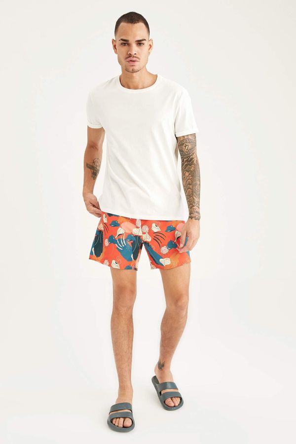 DEFACTO DEFACTO Tropical Patterned Woven Swimming Short