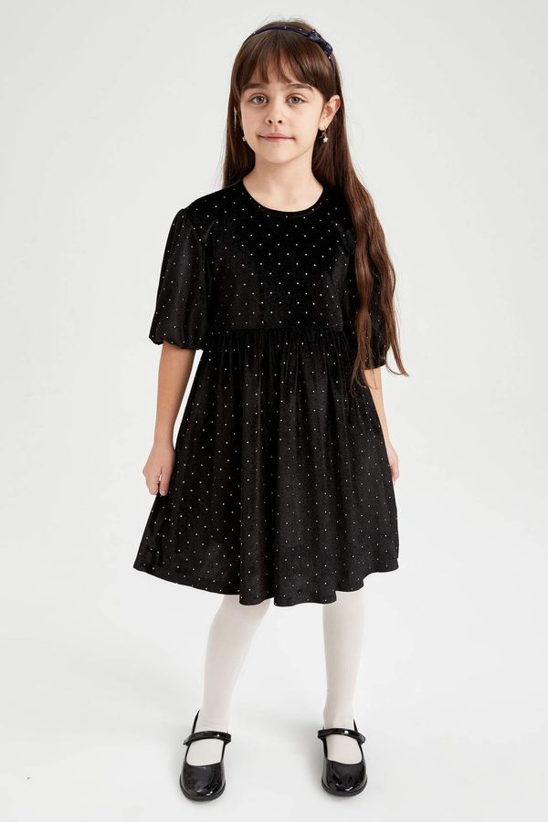 DEFACTO DEFACTO Velvet Knitted Dress