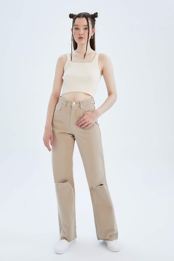 DEFACTO DEFACTO Wide Leg With Pockets Wowen Fabrics Trousers