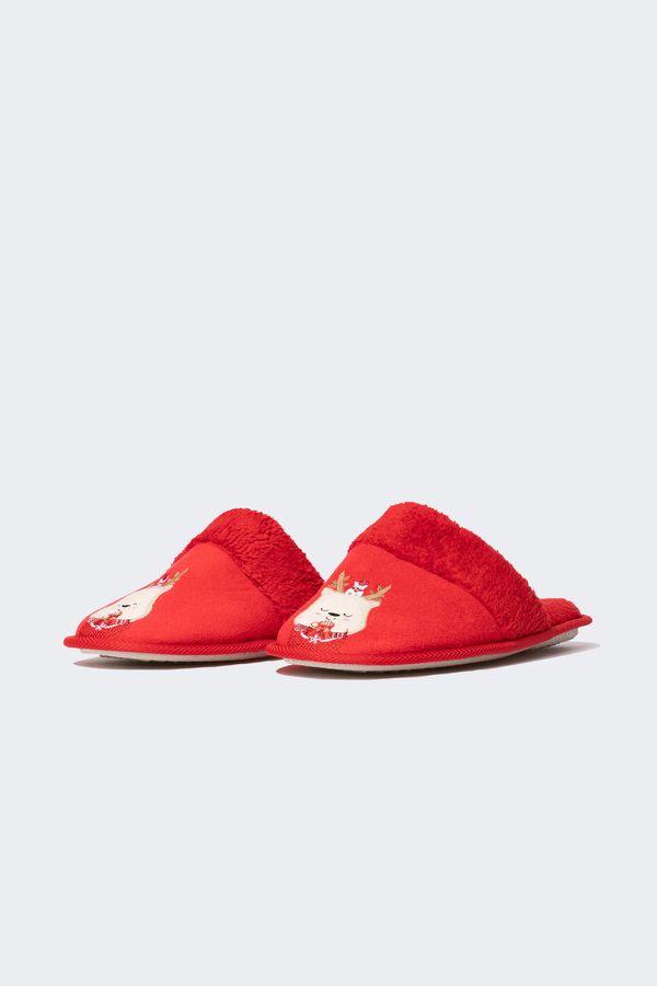 DEFACTO DEFACTO Women's Christmas Themed Deer House Slippers