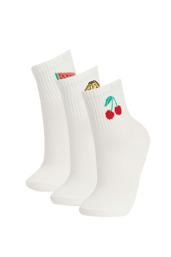 DEFACTO DEFACTO Women's Fruit Patterned 3 Pack Cotton Sports Socks