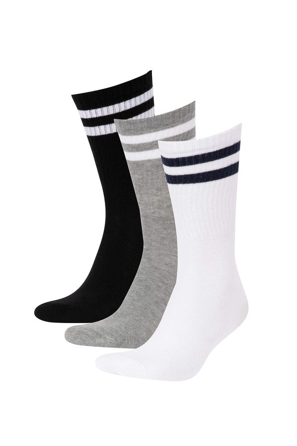 DEFACTO Men's Defacto Fit 3 Pack Cotton Long Socks