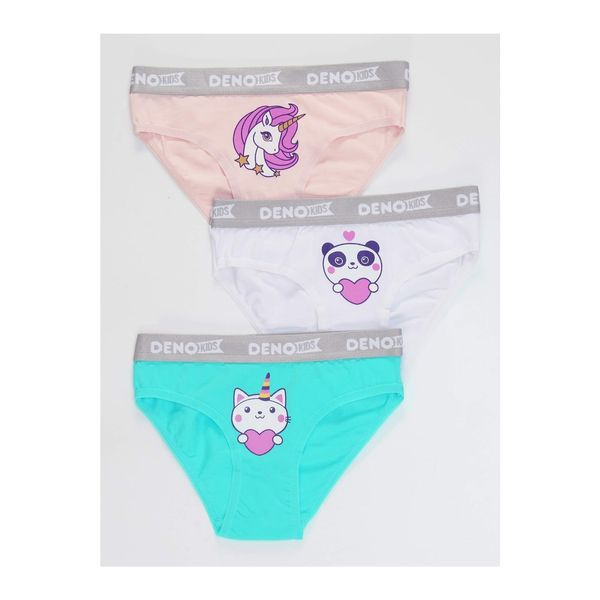 Denokids Denokids Girl Child Pink-white-mint 3 Piece Panty Set