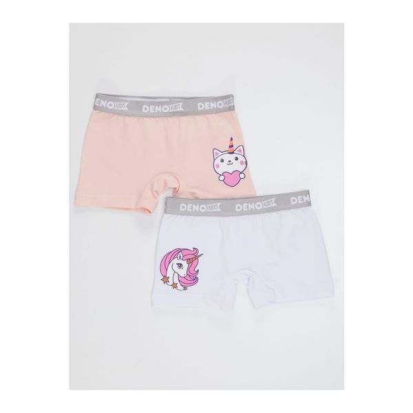 Denokids Denokids Girl's Pink-white 2 Piece Boxer Set