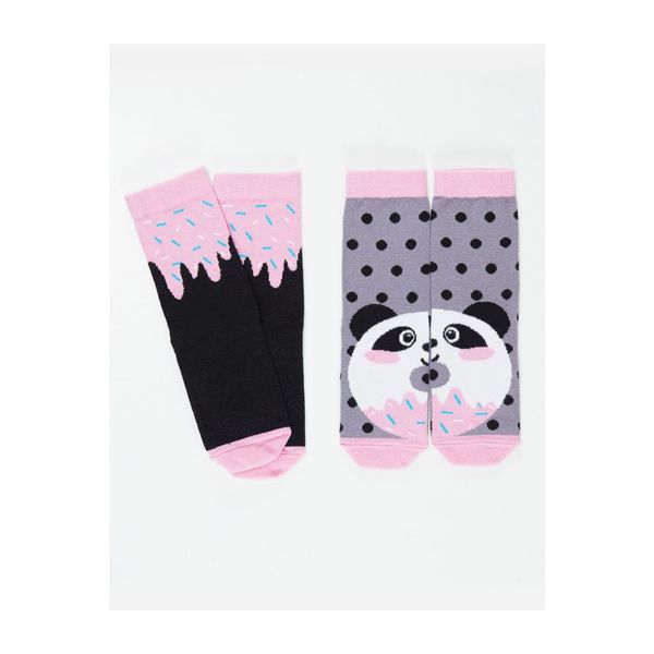 Denokids Denokids Panda & Crema Girl Socks 2 Pack